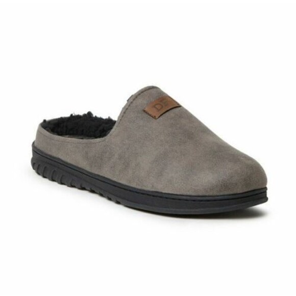 DF by Dearfoams Men's S 7-8  NWOB  Mountain Clog Slippers w Memory Foam Grey - Picture 1 of 8